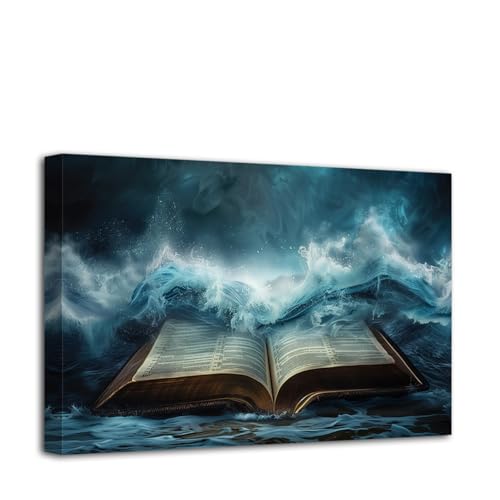 CCWACPP Christliche Wandkunst auf Leinwand Heilige Bibel Kreuz Bilder Jesus-Geist Gemälde Druck Gott Poster Kirchenzimmer Dekor Rahmen (70.00 x 105.00 cms) von CCWACPP