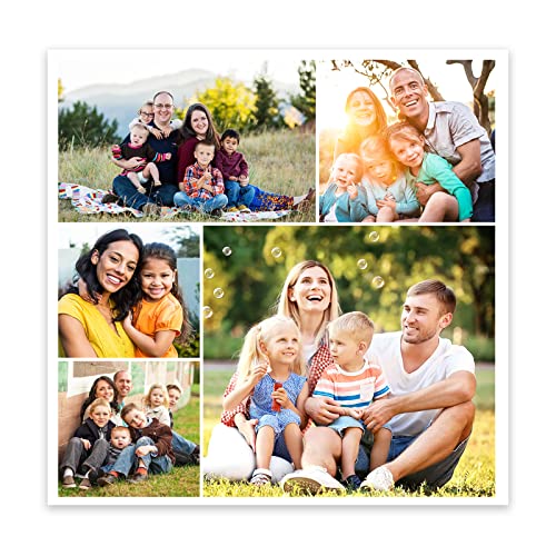 CCWACPP Collage Foto Leinwanddrucke individuell mehrfarbig personalisierte Wandbilder Foto auf Leinwand personalisierbar Poster Geschenke für Haustier Baby Familie 25x25 cm von CCWACPP
