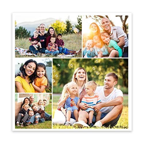 CCWACPP Collage Foto Leinwanddrucke individuell mehrfarbig personalisierte Wandbilder Foto auf Leinwand personalisierbar Poster Geschenke für Haustier Baby Familie 30x30 cm von CCWACPP