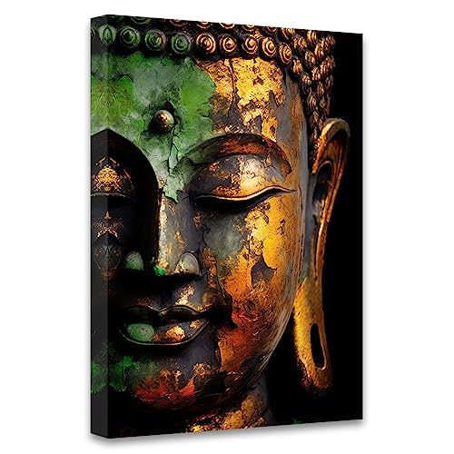 CCWACPP Goldener Buddha Leinwand-Kunst, Zen-Bild Buddha-Statue, Gemälde, Druck, modern, Meditation, Yoga, Raum, Büro, Dekorrahmen (Buddha – 2, 40 x 60 cm) von CCWACPP