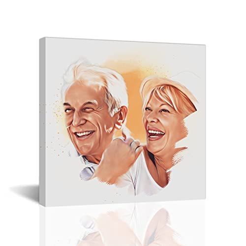 CCWACPP Kleine quadratische individuelle Wandbilder personalisiertes Foto auf Leinwand für Freunde Festival Hochzeit Einzugsgeschenk 20x20 cm von CCWACPP