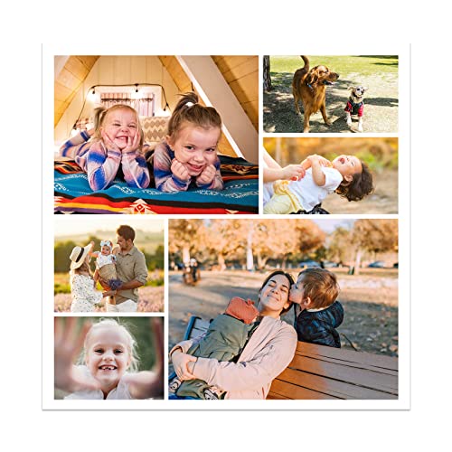 CCWACPP Leinwanddrucke mit Ihren Fotos Collage 6 Personalisierte Baby Wandbilder Geschenkwanddekoration Kinderfotodrucke Individuelles Bild auf Leinwand 70x70 cm von CCWACPP