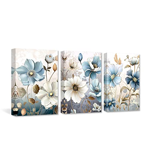 CCWACPP Lotusblume Leinwand Wandbilder 3 Panels Zen Bild Wanddekoration abstrakte Blumenmalerei Wanddruck Badezimmer Spa Raumdekoration 28x35 cm x 3 von CCWACPP