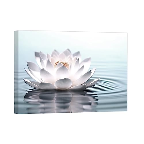 CCWACPP Zen Wanddruck Gänseblümchen weiße Lotusblumen Bild auf Leinwand für Badezimmer spirituelles Yoga Spa Meditationsraum Wanddekoration 30x45 cm von CCWACPP