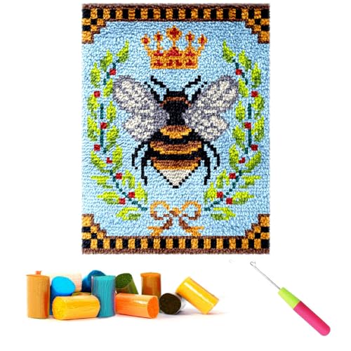 CCWORAN Bee Rug Making Kit for Adults Beginners DIY Craft Doormat Latch Hook Rug Kit Set Tapestry Cushion Knitting Patterns Printed Mesh Mat Canvas Wool Yarn Fabric Decorations Home Gift 2 CCWORAN Bee Rug Making Kit for Adults Beginners DIY Craft Doormat Latch Hook Rug Kit Set Tapestry Cushion Knitting Patterns Printed Mesh Mat Canvas Wool Yarn Fabric Decorations Home Gift 2 von CCWORAN