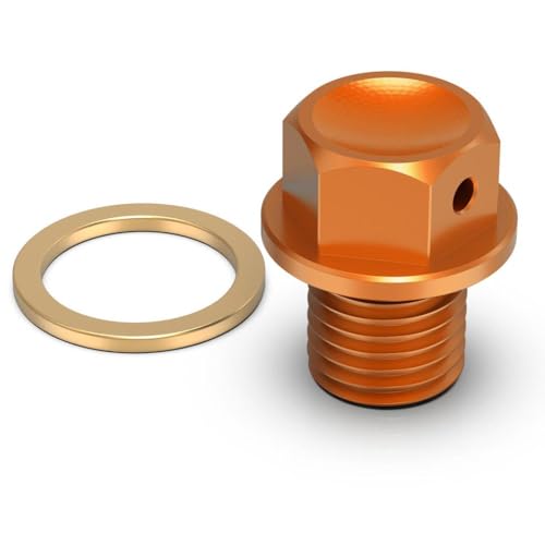 Universal Fit Magnetic Oil Drain Plug Screw Compatible With EXC 300 2000 2023 EXC 250 EXCF 350 EXC 450 SXF 250 SXF 450 XCW 300 SX 125 M12xP1 5(Orange) von CCXTZC