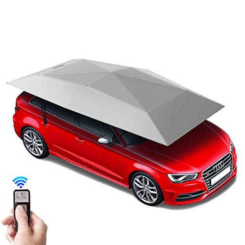 Halbautomatisches Carport-Autodachzelt, automatisch zusammenklappbarer Ferngesteuerter Autoschirm mit abnehmbarem Ladegerät, UV-beständig, wasserdicht, winddic von CCYENG