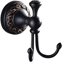 1 Stück Doppelgarderobenhaken aus ölgeriebener Bronze, antiker schwarzer Doppelgarderobenhaken, Retro-Garderobe aus Messing, von CCYKXA