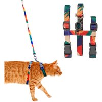 Ccykxa - 1-teiliges Katzenleinen- und Geschirr-Set – verstellbares Kätzchengeschirr – verstellbares Halsband – Haustier-Sicherheitsgeschirr – Farbe von CCYKXA