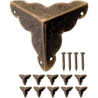 Ccykxa - 10 Ecken für Möbel, Antik-Design, Metall, Kantenschutzecken für Kisten und Möbel im Vintage-Stil, Altmessing-Design, Nägel inklusive Ccykxa - 10 Ecken für Möbel, Antik-Design, Metall, Kantenschutzecken für Kisten und Möbel im Vintage-Stil, Altmessing-Design, Nägel inklusive von CCYKXA