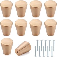 10 Stück goldene Metall-Schubladenknöpfe, runde goldene Schubladengriffe, Aluminium-Schrankknöpfe mit Schrauben, für Schubladen, Schränke, Regale, von CCYKXA