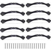 10 Stück schwarzer Küchenschrankgriff, 128 mm Metall-Schubladengriff, Möbelknopf aus Aluminiumlegierung mit 20 Stück Schrauben für Küchenschrank, 10 Stück schwarzer Küchenschrankgriff, 128 mm Metall-Schubladengriff, Möbelknopf aus Aluminiumlegierung mit 20 Stück Schrauben für Küchenschrank, von CCYKXA