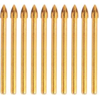 10-teiliges 6-mm-Wolframkarbid-Bohrer-Set mit Sechskantschaft, Glaskeramik-Speerkopf für Spiegelporzellan, Marmor - Ccykxa von CCYKXA