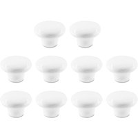 Ccykxa - 10x weiße runde Keramik-Einloch-Möbelgriff-Schrankknöpfe im minimalistischen Stil mit Schrauben von CCYKXA