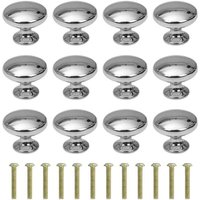 12 Stück runde Schubladenknöpfe, 30 mm, Möbelgriff für Schränke, Schränke mit Schrauben, Chrom - Ccykxa von CCYKXA