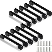 128 mm Küchengriff, 10 Stück schwarze Küchenschrankgriffe für Tür, Schublade, Schränke (mit Schrauben) - Ccykxa von CCYKXA