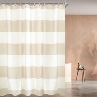 180 x 180 cm Duschvorhang - Beige - Streifen - Beschwerter Saum - Anti-Schimmel-Textil - Wasserdicht - Waschbar - Polyester Für Badezimmer - Ccykxa von CCYKXA