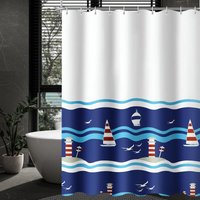 180 x 200 cm Duschvorhang, Blau, Beschwerter Saum, Anti-Schimmel, Wasserdicht, Waschbar, Polyestergewebe für Badezimmer, Badewanne - Ccykxa 180 x 200 cm Duschvorhang, Blau, Beschwerter Saum, Anti-Schimmel, Wasserdicht, Waschbar, Polyestergewebe für Badezimmer, Badewanne - Ccykxa von CCYKXA