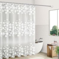 Ccykxa - 180x200 cm Duschvorhänge, Badvorhänge Transparenter Duschvorhang mit Blumenmuster peva Wasserdicht, mit 12 Duschvorhangringen von CCYKXA