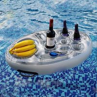 1PCS Inflatable Pool Drink Holder Floating Pool Bar with 8 Holes, Portable Inflatable Drink Holder Floating Pool Bar, Pool & Spa Floating Tray for von CCYKXA