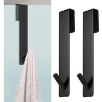 2 Stück Duschtürhaken, Duschhaken ohne Bohren, Wandhaken für Duschkabine, Duschhaken aus Edelstahl, für Glasstärke 6–12 mm (schwarz) - Ccykxa von CCYKXA