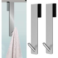2 Stück Duschtürhaken, Handtuchhalter mit Schaumstoffschichten, Türhaken für Duschkabine, Glasduschwand, Glasduschwand (Silber) - Ccykxa von CCYKXA