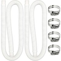 2 Stück Ersatzschläuche für oberirdische Pools, Pool-Ersatzschlauch mit 4 Metallschlauchschellen, Pool-Filterschlauch für oberirdische Pools - Ccykxa von CCYKXA