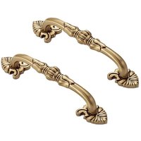 2 Stück Vintage Messing Möbelgriffe Blumenmuster Küchenschrank Schublade Schrankgriffe 96 mm Gold - Ccykxa von CCYKXA