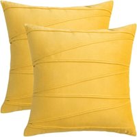 2 Stück gestreifte Samt-Kissenbezüge, solide, dekorativ, modern, rechteckig, weich, langlebig, bequem, für Bett, Sofa, Auto, Wohnzimmer, Garten, von CCYKXA