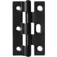 Ccykxa - 20 Stück Einschraubscharniere, Tür- und Fensterscharniere 75 x 44,5 mm, schwarze Scharniere mit verstellbaren Löchern, Dicke 1,8 mm von CCYKXA