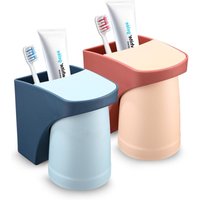 2er-Pack Blau + Rot Zahnbürstenhalter Ohne Bohren, Zahnbürstenhalter Ohne Bohren, Zahnbürstenhalter Mit Magnetbecher, Elektrischer Zahnbürstenhalter 2er-Pack Blau + Rot Zahnbürstenhalter Ohne Bohren, Zahnbürstenhalter Ohne Bohren, Zahnbürstenhalter Mit Magnetbecher, Elektrischer Zahnbürstenhalter von CCYKXA