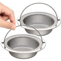 Ccykxa - 2er-Set Abflusssieb für die Küchenspüle, Abflusssieb für die Spüle aus Edelstahl mit hochklappbarem Griff, Außendurchmesser 11 cm x Höhe 2 cm von CCYKXA