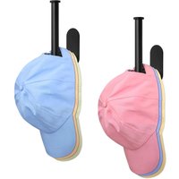 Ccykxa - 2er-Set – selbstklebender Kappenhalter aus Edelstahl – Kappenhalter für Schlafzimmer, Schrank, Ankleidezimmer oder Garderobe – mattschwarzes von CCYKXA