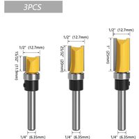 3-teiliger 1/4-Schaft-Kopierfräser, Kopierfräser, Trimmen von DIY-Zimmerei-Fräswerkzeugen mit Oberlager - Ccykxa von CCYKXA
