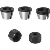 3-teiliger HSS-Spannfutterkopf, 6 mm, 6,35 mm, 8 mm Oberfräsen-Spannzangenfutter, Spannzangenadapter, mit 2 Muttern, für elektrischen von CCYKXA