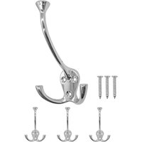 3er Set klassische Garderobenhaken für Handtücher, Kleiderhaken, Badezimmerhaken, Wandhaken im glänzenden Silberdesign, Vintage Country Retro, 3er Set klassische Garderobenhaken für Handtücher, Kleiderhaken, Badezimmerhaken, Wandhaken im glänzenden Silberdesign, Vintage Country Retro, von CCYKXA