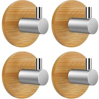 4 Stück Bambus und Edelstahl Runde Klebehaken Wandhaken Selbstklebende Badezimmerhaken - Ccykxa 4 Stück Bambus und Edelstahl Runde Klebehaken Wandhaken Selbstklebende Badezimmerhaken - Ccykxa von CCYKXA