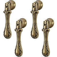 4 Stück Vintage geschnitzte Tropfenform Zinklegierung Bronze Grün Einloch-Hängegriffe für Schränke, Kleiderschränke, Schränke, Schubladen, Türen, von CCYKXA