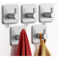 5 Stück Klebehaken, Handtuchhalter, Edelstahl-Badezimmer-Wandhaken, wasserdichter Klebe-Handtuchhaken für Küche, Wohnzimmer und Büro - Ccykxa 5 Stück Klebehaken, Handtuchhalter, Edelstahl-Badezimmer-Wandhaken, wasserdichter Klebe-Handtuchhaken für Küche, Wohnzimmer und Büro - Ccykxa von CCYKXA