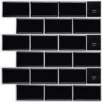 5 Stück dickerer Backsplash-Kleber für Küche und Badezimmer, gefälschter Fliesenkleber, Wand, schwarzer Backsplash-Küchenkleber, wasserdichter von CCYKXA