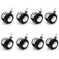 5 cm) 8 Stück Schwere Rollen Büromöbelrollen Mute Sessel Stuhlrollen Ersatzdrehgelenkförmige Mute-Räder Stühle Spin Wheel Nylon-Zubehör - Ccykxa von CCYKXA