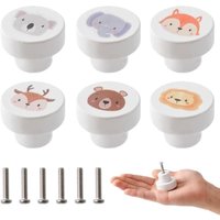 6 Stück Holz-Schubladenknöpfe für Kinder, 35 mm runde Schrankknöpfe für Schlafzimmer, Kleiderschrank, Holzgriff, weißer Türknauf für Kinder mit 6 Stück Holz-Schubladenknöpfe für Kinder, 35 mm runde Schrankknöpfe für Schlafzimmer, Kleiderschrank, Holzgriff, weißer Türknauf für Kinder mit von CCYKXA