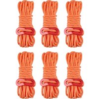6 Stück orange reflektierendes Zeltseil, 4 m Nylonseil, Durchmesser 4 mm Schnur mit Spanner für Camping, Wandern, Plane, Markise - Ccykxa von CCYKXA