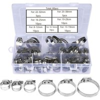 60 Stück größenverstellbare Edelstahl-Rohrschellen, verbundene Schlauchklemmen (6–38 mm) - Ccykxa von CCYKXA