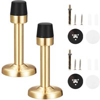 Ccykxa - 7,5 × 4,5 × 0,16 cm)2er-Pack goldener Türstopper aus Edelstahl mit Gummipuffer zur Geräuschdämpfung von CCYKXA