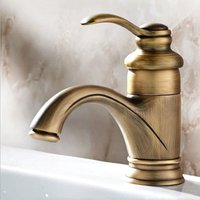 Antiker Badezimmer-Wasserhahn, Retro-Waschtisch-Mischbatterie, Nostalgie-Badezimmer-Wasserhahn aus gebürstetem Messing für Badezimmer - Ccykxa Antiker Badezimmer-Wasserhahn, Retro-Waschtisch-Mischbatterie, Nostalgie-Badezimmer-Wasserhahn aus gebürstetem Messing für Badezimmer - Ccykxa von CCYKXA