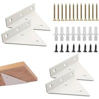 CCYKXA (4 Stück weiß) Dreieckige Regalhalterung, schwimmende Regalwinkel-Wandregalhalterung, unsichtbare Wandregalhalterung, Metall, festes von CCYKXA