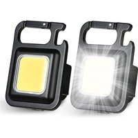 CCYKXA （6,2 × 4,7 × 6,2 cm）2er-Pack Mini-LED-Taschenlampe 800 Lumen wiederaufladbar 4 Modi tragbare Arbeitsleuchte mit Flaschenöffner für Camping von CCYKXA