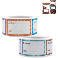 CCYKXA (mehrfarbig) 2 Rollen selbstklebende Glasetiketten, 1000 Marmeladenetiketten – 25 x 40 mm, universelle Multifunktionsetiketten für von CCYKXA