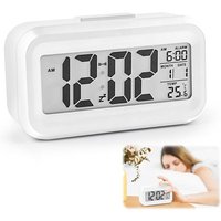 1 Stück Digitaler Wecker, LCD-Digitalwecker, batteriebetrieben, großes Display mit Temperatur, Datum, Schlummerfunktion, Reisewecker, beleuchtete von CCYKXA